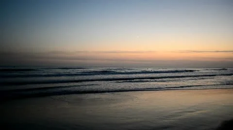 Beach waves during sunset 2 스톡 동영상 12614262
