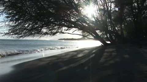 Beach waves during sunset Video stock 10561814