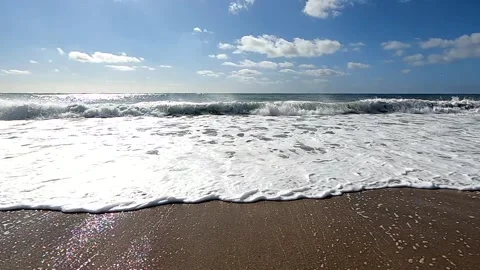 Beach Waves England Slow Motion Stock Footage 162118537