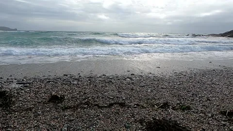 Beach Waves England Slow Motion Stock Footage 163152964