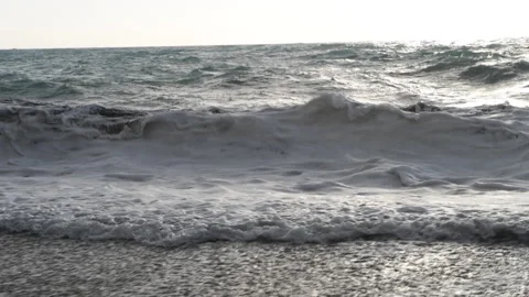 Beach with waves. Stock Footage 158876919
