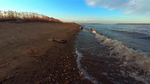 Beach Waves FPV 60FPS Stock Footage 171930873