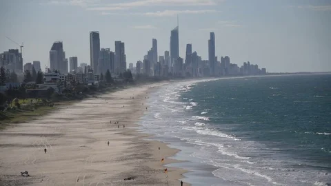 Beach Waves of Gold Coast Australia Stock Footage 77716058