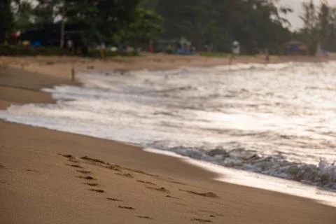 Beach Waves at Golden Hour Stock Photos