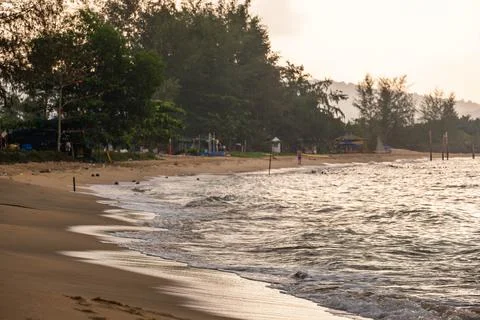 Beach Waves at Golden Hour Foto stock