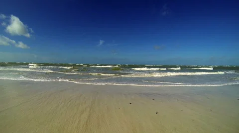 BEACH, WAVES, GORGEOUS, FACING STRAIGHT OUT TO WATER Stock Footage 37154264