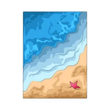 Beach waves illustration イラスト素材
