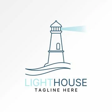 Beach waves light house ray ship island landmark marine navigation tower coast Stock Illustration