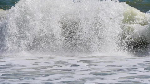 BEACH WAVES MEDIUM SHOT 스톡 동영상 250351391