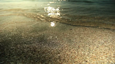 Beach waves in morning sun Video stock 68927005