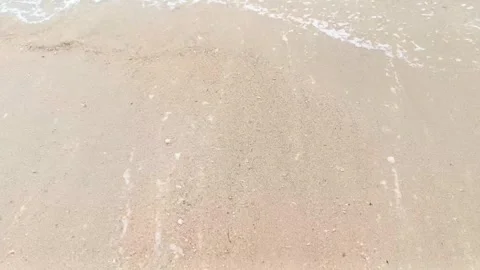 Beach waves moving to the shore during summer morn Stock Footage 295478829