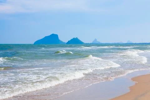 The beach with the waves. Stock Photos