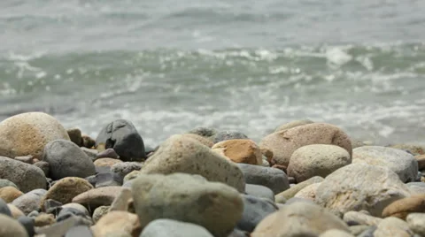 Beach waves with rocks in foreground 2 Video stock 39221884
