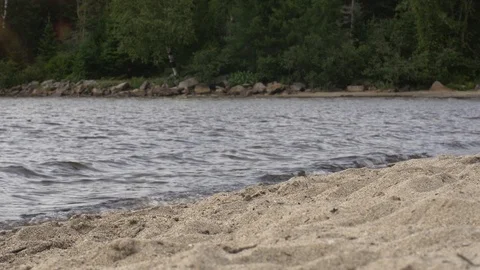 Beach Waves Rolling in the Sand Stock Footage 90626964