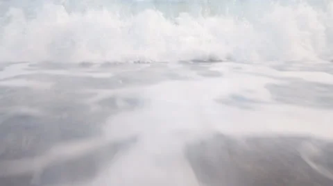 Beach waves sea surf foamy nearby Stock Footage 44787106