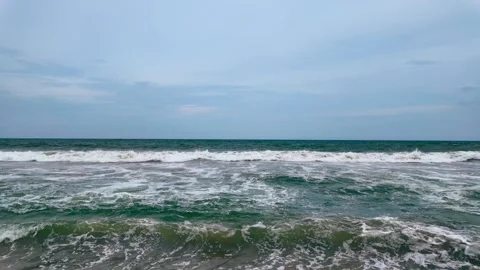 Beach waves slow motion Stock Footage 314778448