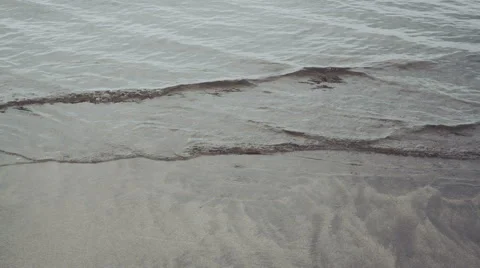 Beach waves slowly Stock Footage 64115974