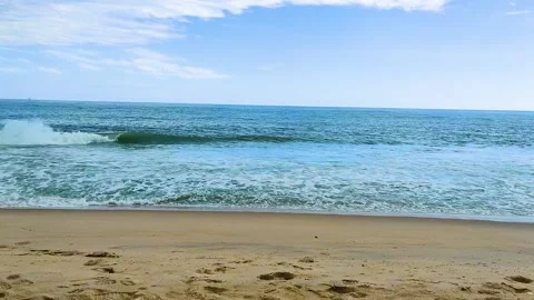 Beach waves with sound Stock Footage 221444424
