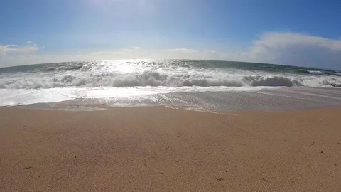 Beach Waves Sunny Stock Footage 162258544