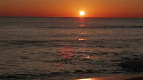 Beach Waves at Sunrise Stock Footage 46699431