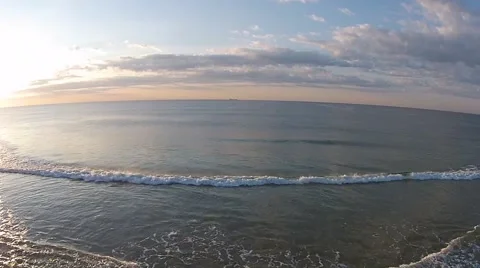 Beach Waves at Sunset Aerial 스톡 동영상 54257777