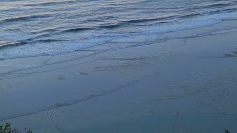 Beach waves at sunset from cliff Oregon Coast Oregon 6 Stock Footage 81585671