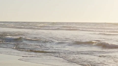 Beach waves at sunset. Stock Footage 172564500