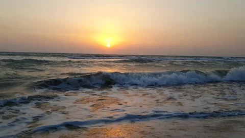 Beach Waves Sunset Stock Footage 230088765