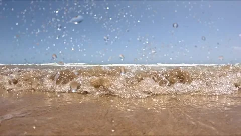 Beach waves underwater view. Camera alternates between submerged and surfac.. Stock Footage 279384362
