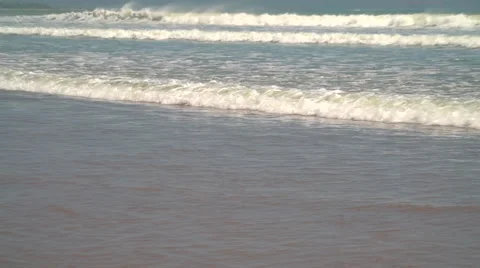 Beach Waves Zoom Out Stock Footage 49407937