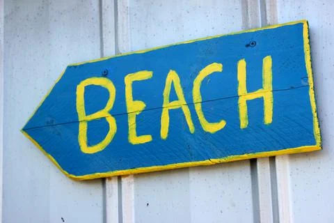 To the beach - this way Stock Photos