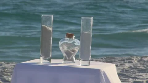 Beach Wedding Sand Ceremony Stock Footage 21740127