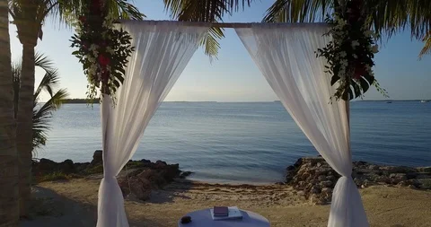 Beach wedding set up Stock Footage 107275336