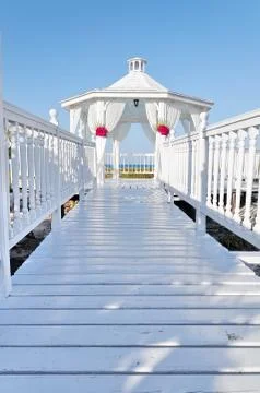 Beach wedding set Stock Photos