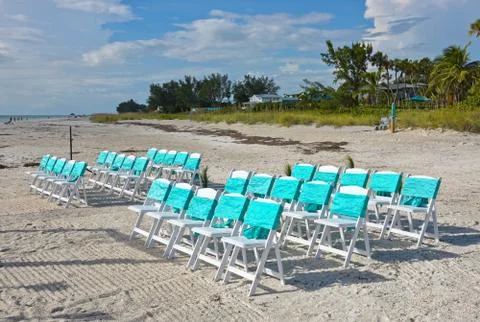 Beach Wedding Set Up Stock Photos