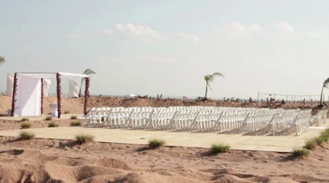 Beach Wedding Setting HD Video stock 8521723