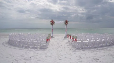 Beach Wedding Setup Video stock 62493568