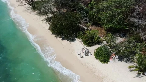 A beach wedding setup for high angle view. Stock Footage 156339658