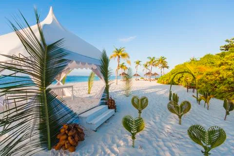 Beach Wedding Setup 写真素材