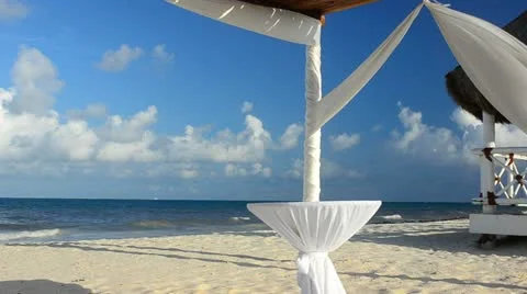 Beach wedding site Stock Footage 10877244