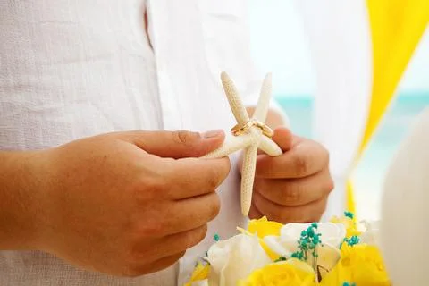 Beach wedding, wedding decor Stock Photos