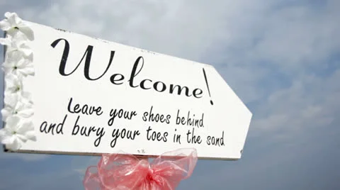Beach Welcome Sign Stock Footage 26819417