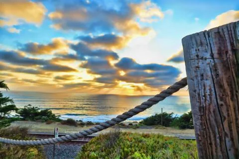 Beach when the sun is setting Stock Photos