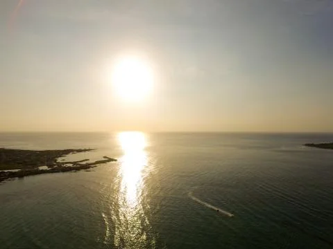 The beach where the sun sets Stock Photos