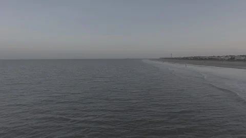 Beach Wide Push Drone D-Log Stock Footage 89919582