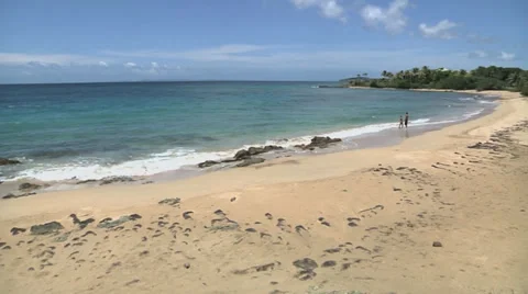 Beach wideshot pan right to left Stock Footage 30888360