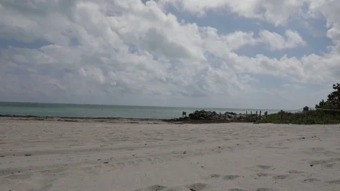 At The Beach on a Windy and Cloudy Day Video stock 83966252