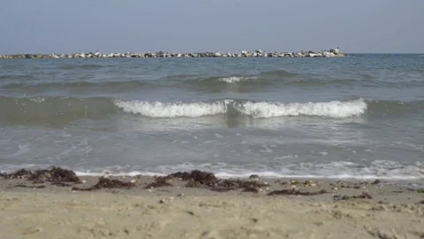 Beach in winter in the Adriatic Sea Stock Footage 96239039