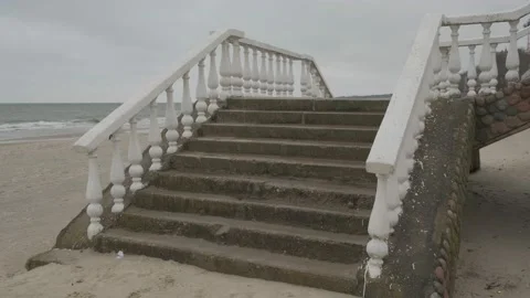 Beach in winter on the Baltic Sea Stock Footage 147380417