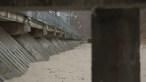 Beach in winter on the Baltic Sea Stock Footage 147388025